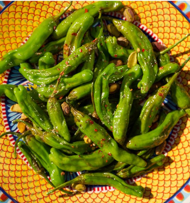 Blistered Shishito Peppers in Za’atar - Heraclea Food Co