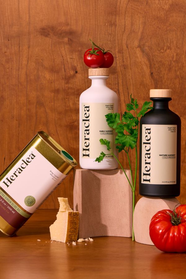 Heraclea bestsellers — Mature Harvest, Early Harvest, and Everyday EVOO. Real producer olive oil from our grove on Mount Latmos.