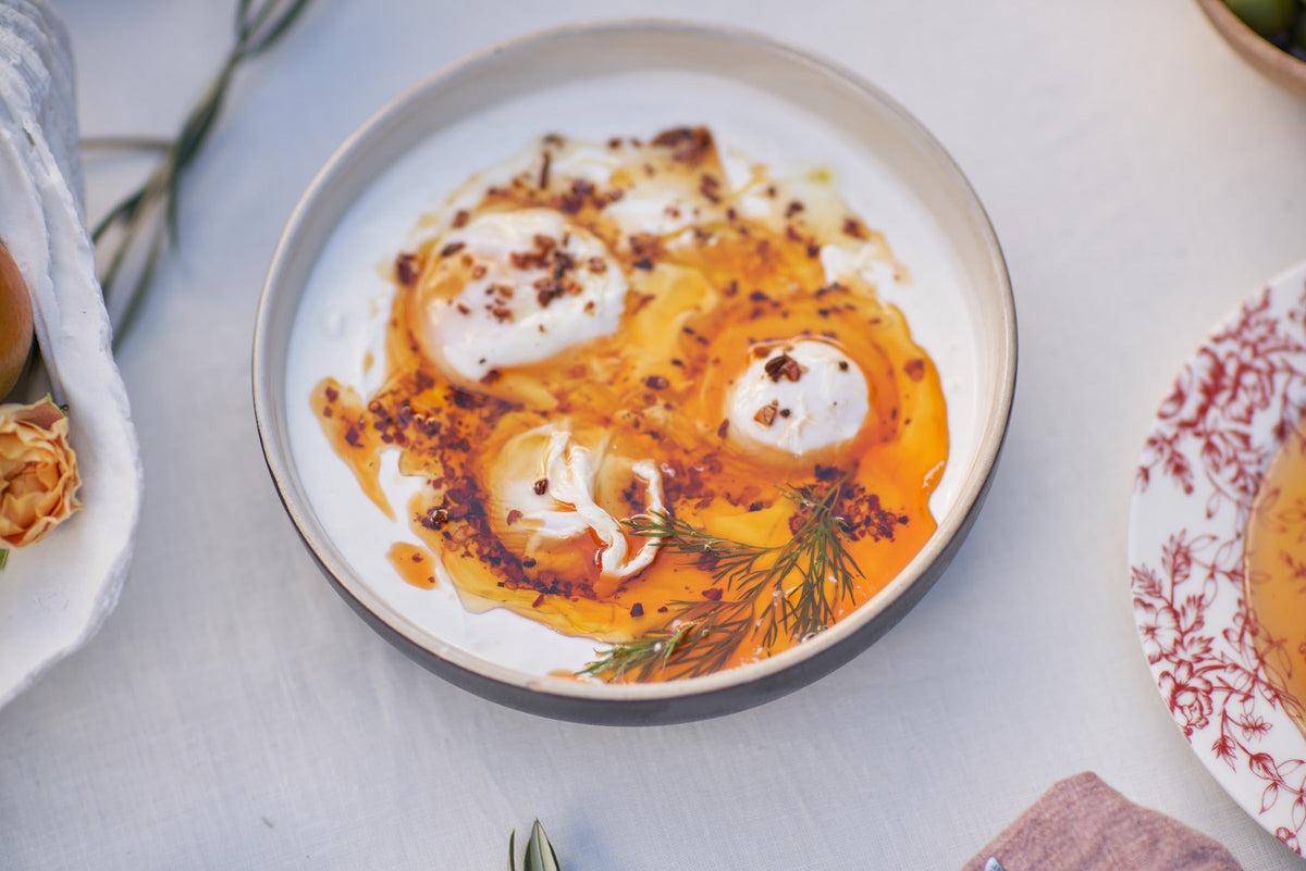 Poached Eggs and Yogurt (Cilbir)